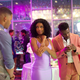 From left, Jordan Calloway as Mark Randall), Javicia Leslie as Corina James and Bernard D. Jones as Terrance in BET’s ‘Always a Bridesmaid’
